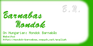 barnabas mondok business card